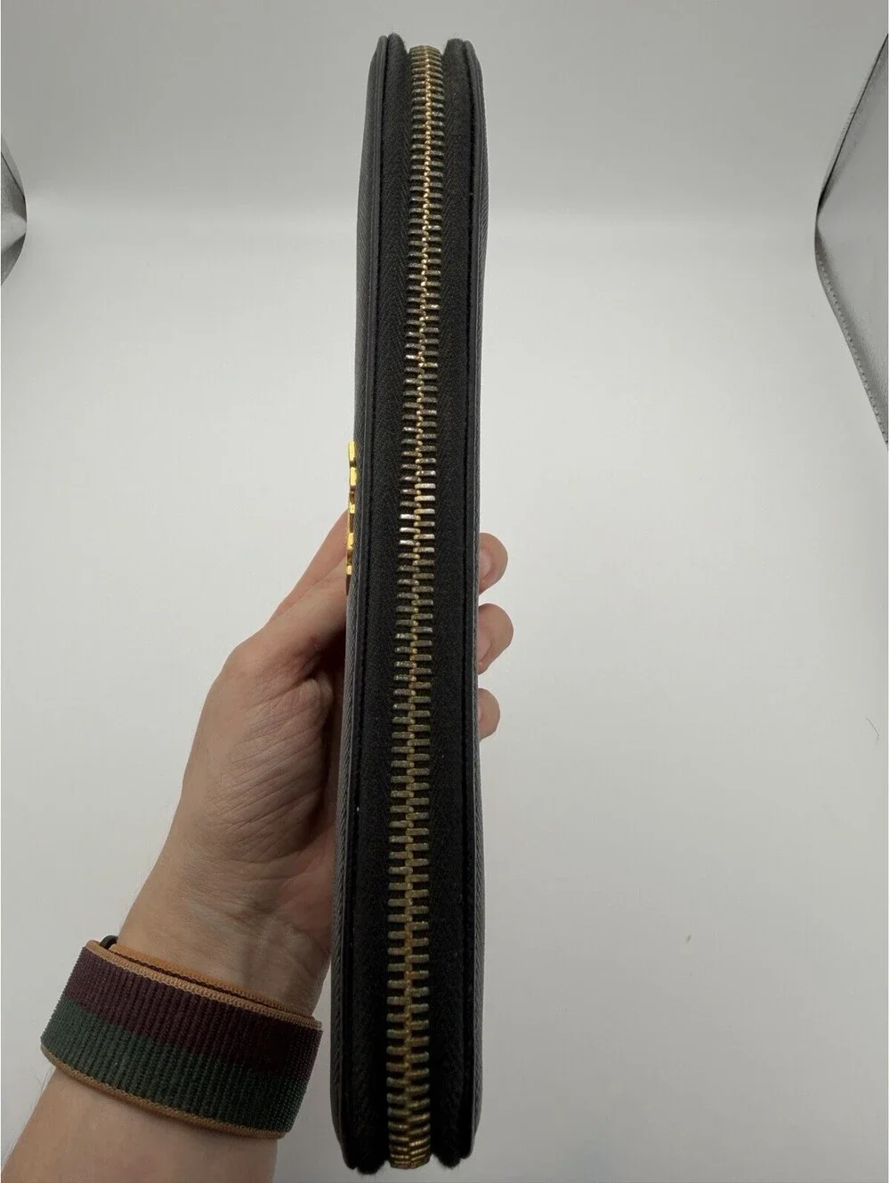 Authentic PRADA Black Saffiano Leather Zip Around Travel Organizer Long Wallet